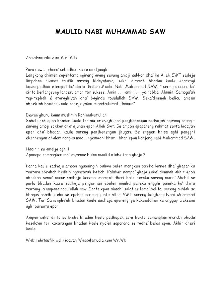 Maulid Nabi Muhammad Saw Assalamualaikum Wr Wb