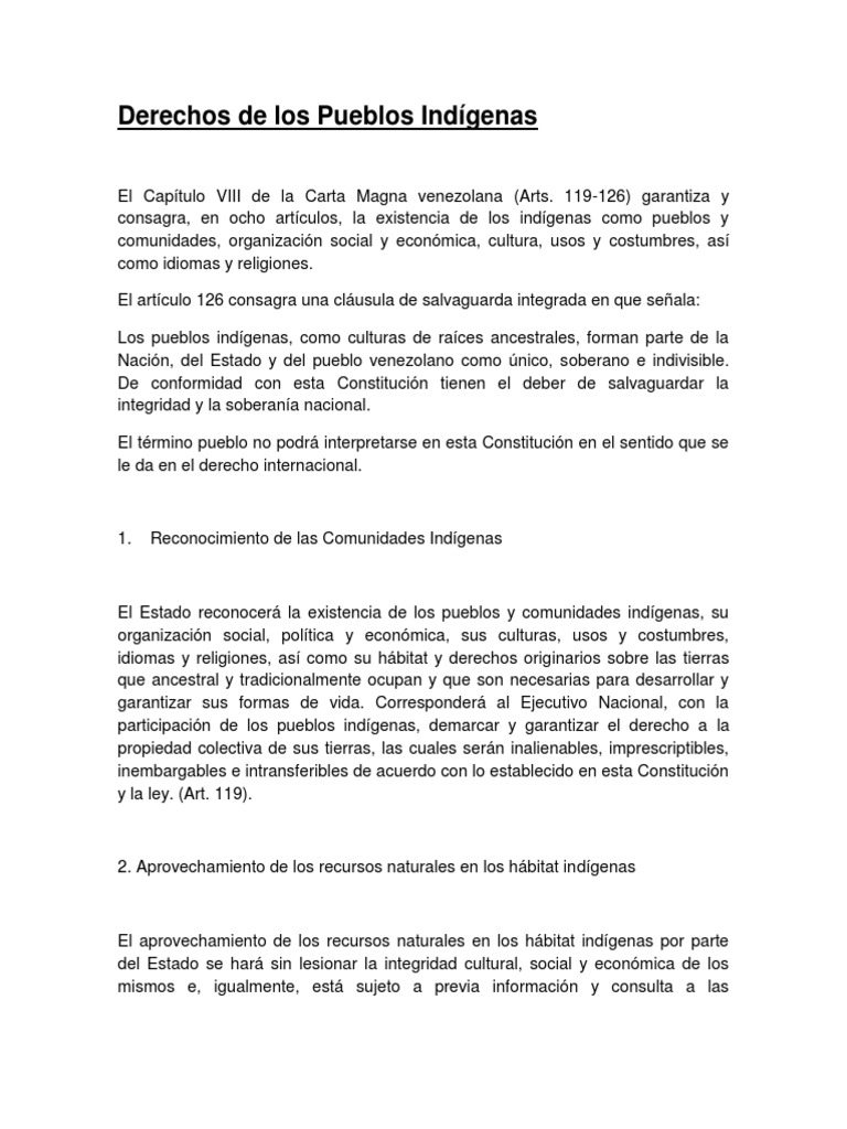 Derechos de Los Pueblos Indígenas | PDF | Ecología | Constitución