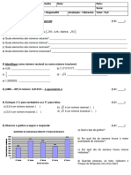 Avaliação bimestral do 8º ano - Matemática