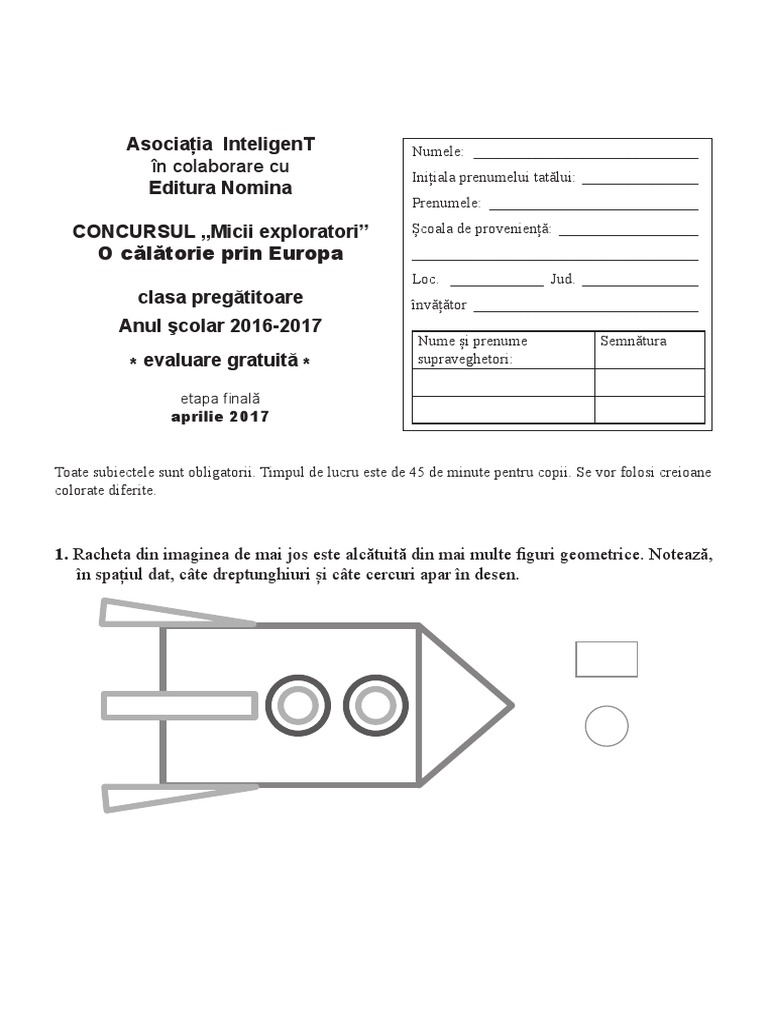 Modele subiecte concurs o calatorie prin europa clasa preg aprilie 2017