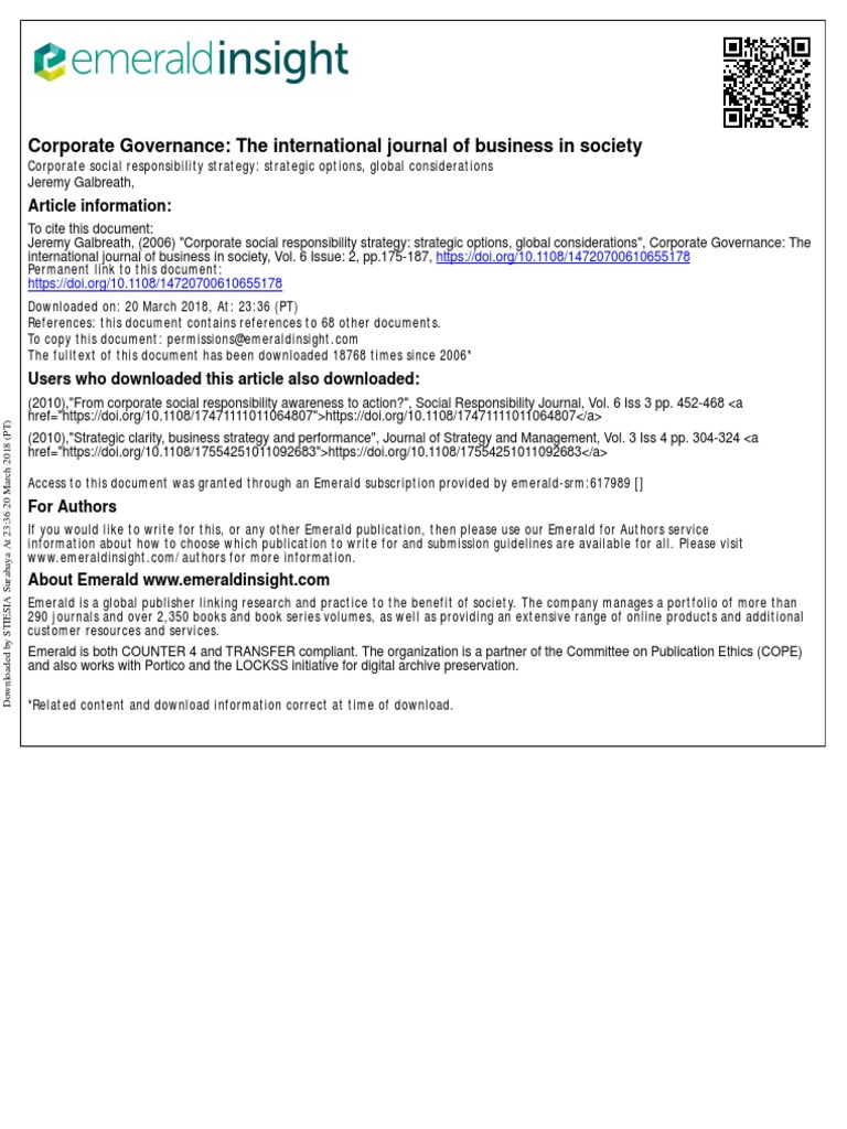 Corporate Social Responsibility Strategy Pdf Corporate Social