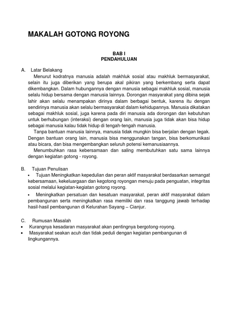 Makalah Gotong Royong