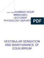 Vestibular Sensation and Equilibrium