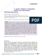 Look Before You Speak - Children's Integration of Visual Information Into Informative Referring Expressions