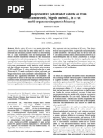 Download Cancer chemopreventive potential of volatile oil from black cumin seeds Nigella sativa L in a rat multi-organ carcinogenesis bioassay Elsayed I Salim Research Laboratory of Experimental and Molecular Carcinogenesis Department of Zoology Faculty of Science Tanta University Tanta 31527 Egypt by Elsayed I Salim SN37918760 doc pdf