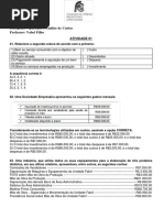 Atividade 01 - Custos