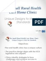 1A - The Small Rural Health Care Home Clinic Unique Designs To Meet The Standards