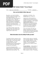 Ability Profiler Score Report