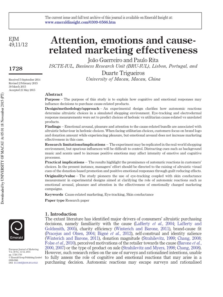 2015 Attention Emotions and Cause-Related Marketing Effectiveness EJM ...