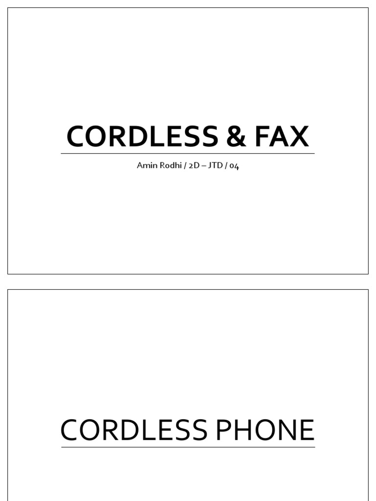 Cordless Phones & Fax History | PDF
