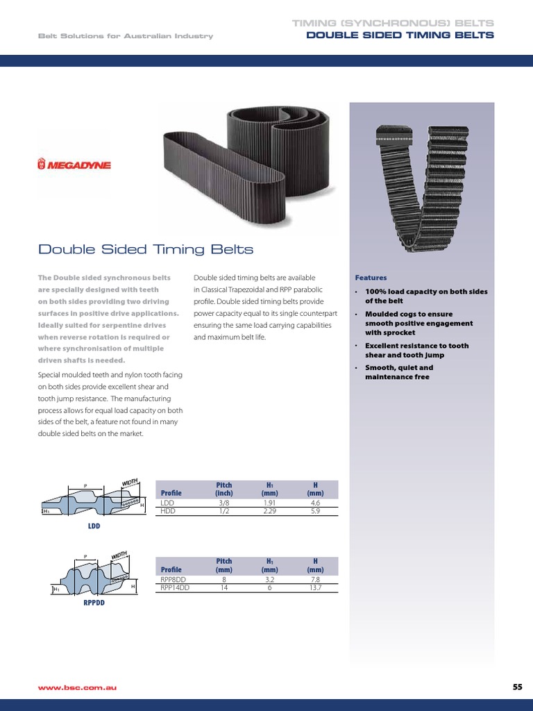Double Sided Timing Belt Specifications PDF PDF Belt (Mechanical