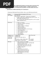 BARC Specification of Differential Relay For Indent