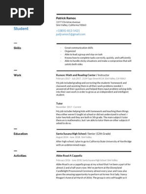 work resume