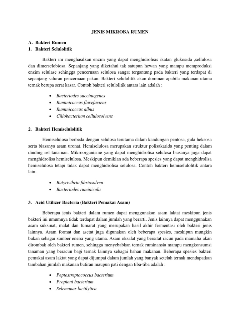 Jenis Mikroba Rumen | PDF