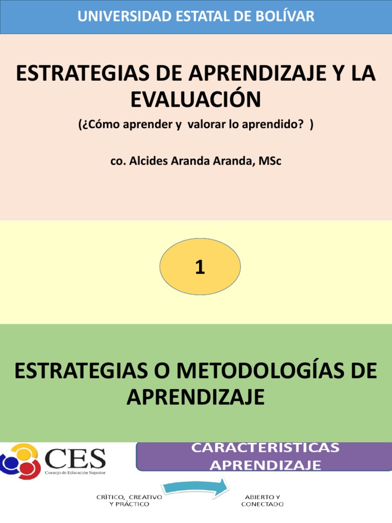 Estrategias de Aprendizaje y La Evaluación | PDF | Maestros | Aprendizaje