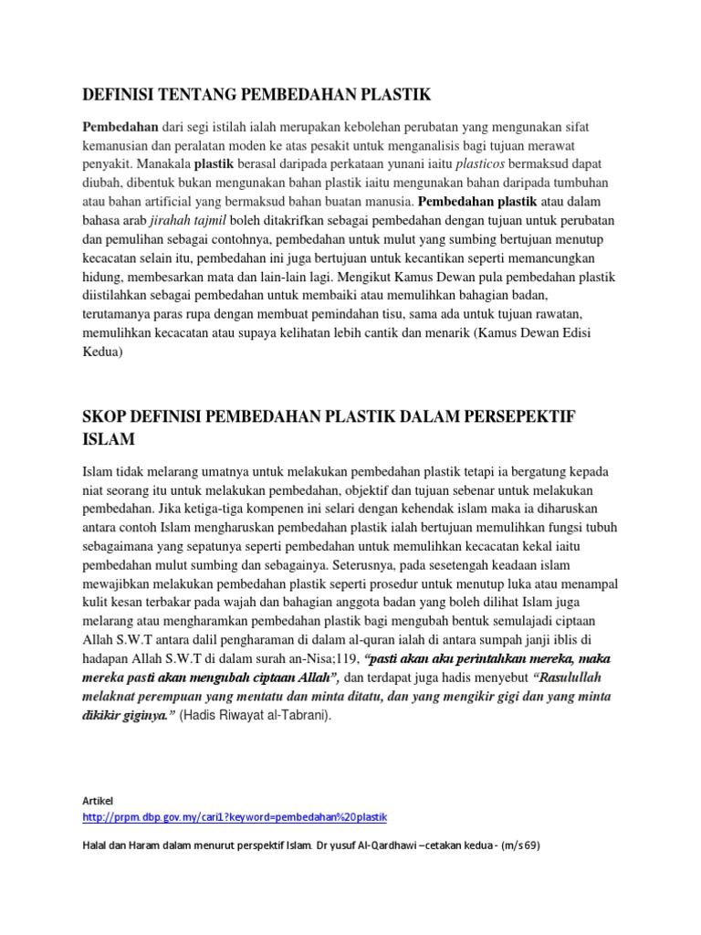 Definisi Tentang Pembedahan Plastik Definisi Tentang Pembedahan Plastik