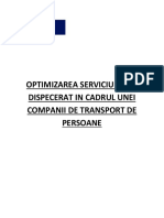 Optimizarea Serviciului de Dispecerat in Cadrul Unei Companii de Transport de Persoane