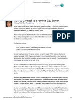 How To Connect To A Remote SQL Server