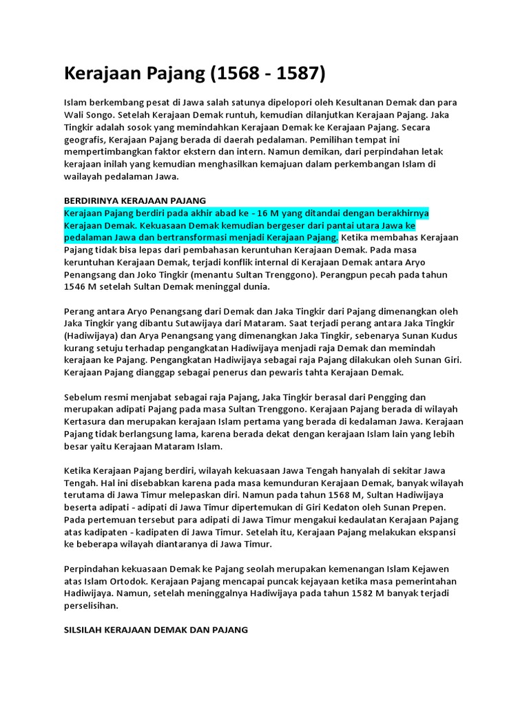 Kerajaan Pajang PDF