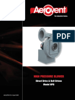 Pressure Blowers Radial Blade High Pressure Blower (Model HPB) Catalog 912