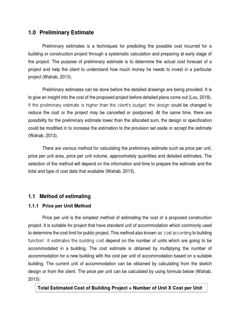 Understanding Preliminary Cost Estimates | PDF | Cost | Business