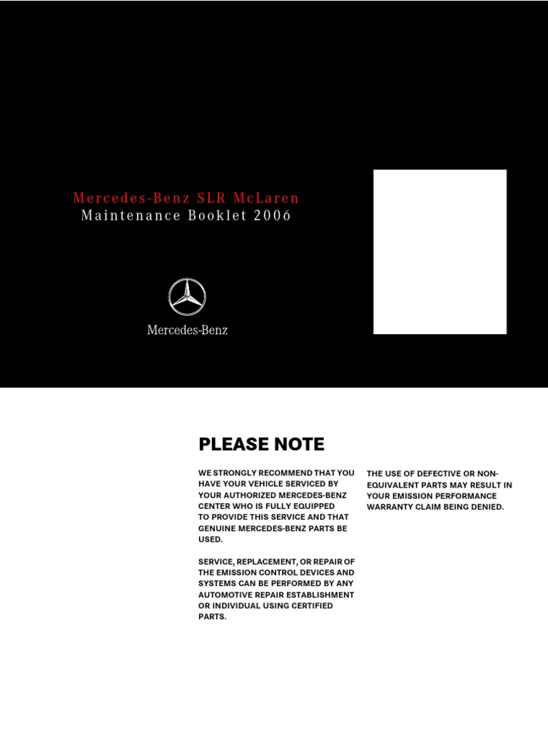 Mercedes Maintenance Booklet Pdf