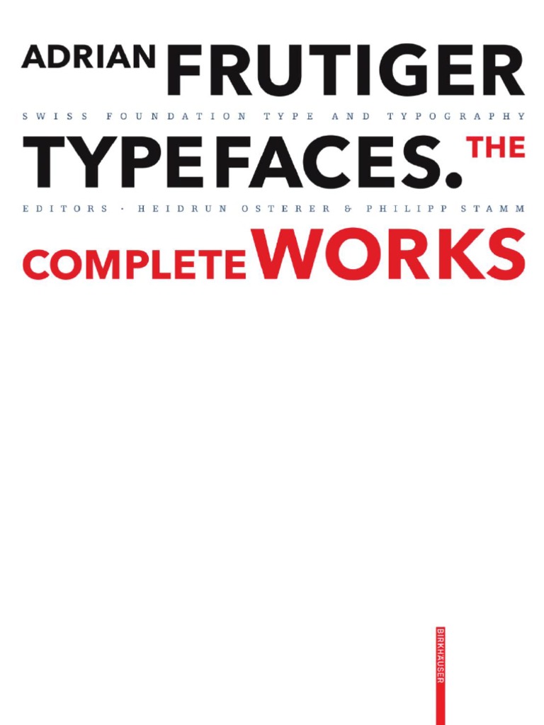 Adrian Frutiger Complete Typefaces PDF | PDF