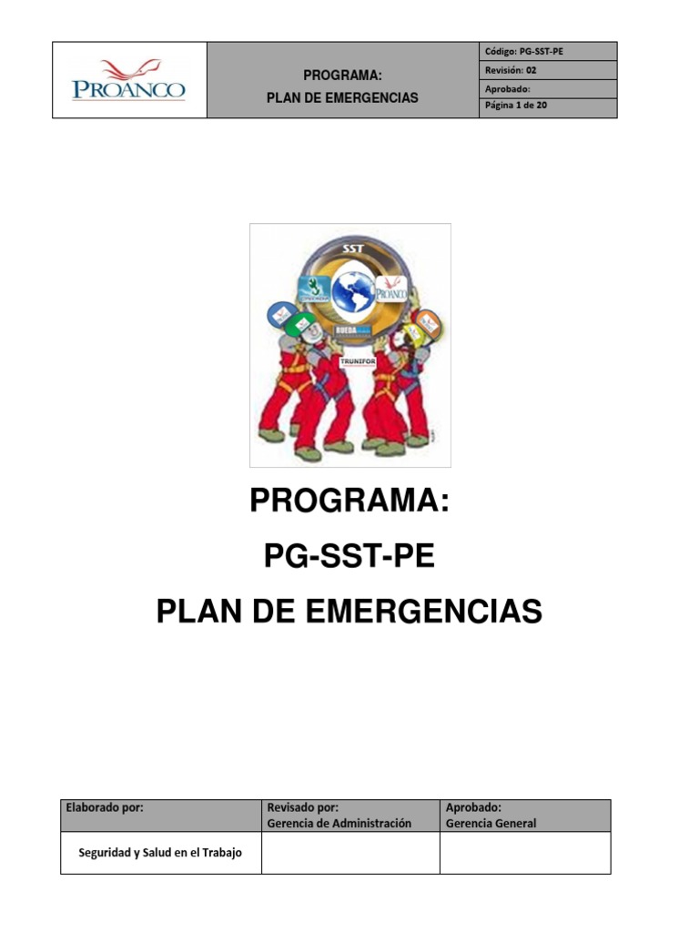 Plan de Emergencias PROANCO SRL | PDF | Primeros auxilios | Defensa Civil