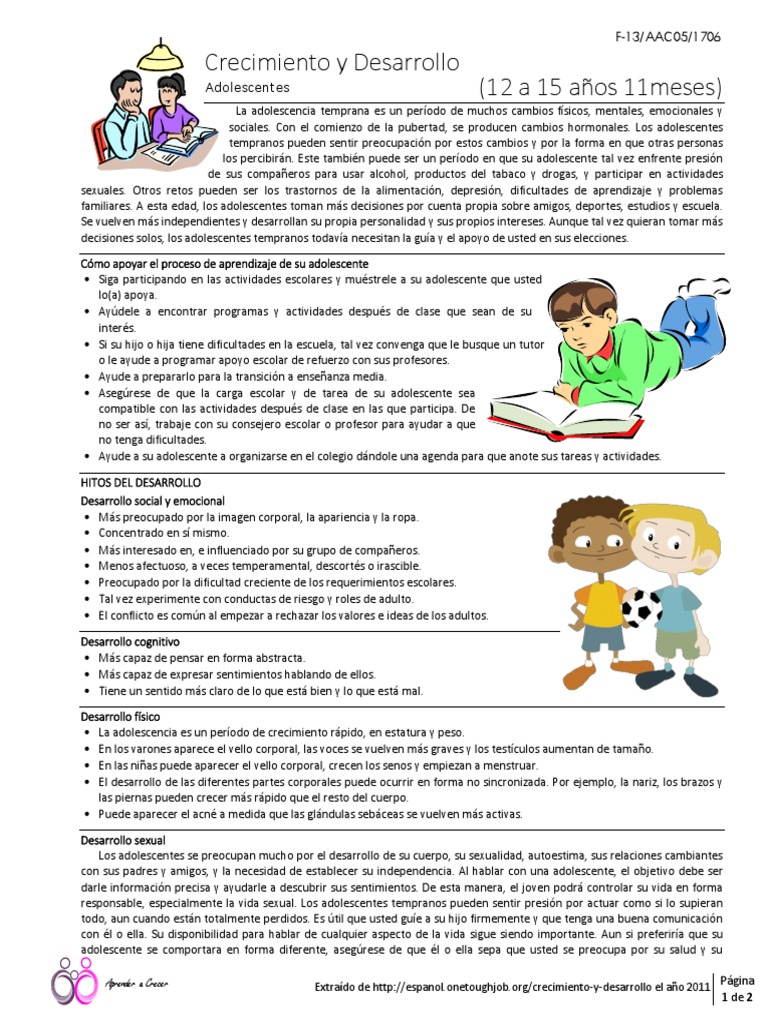 Crecimiento y Desarrollo en Adolescentes | PDF | Adolescencia | Adultos