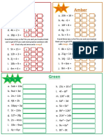 Algebra 1.6 Factorising Linear Differentiated Worksheet