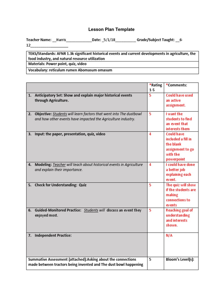 Project 2 Lesson Plan | PDF | Lesson Plan | Pedagogy