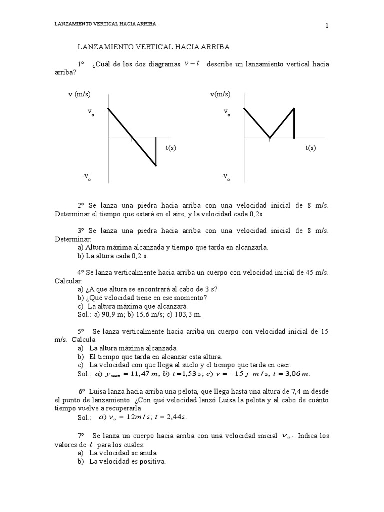 c32Lanzamiento Vertical Hacia Arriba Velocidad Cantidad