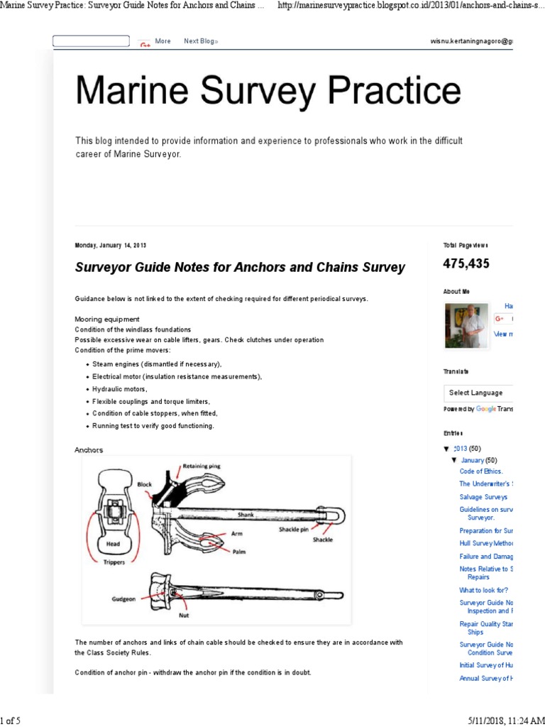 Marine Survey Practice_ Surveyor Guide Notes for Anchors and Chains
