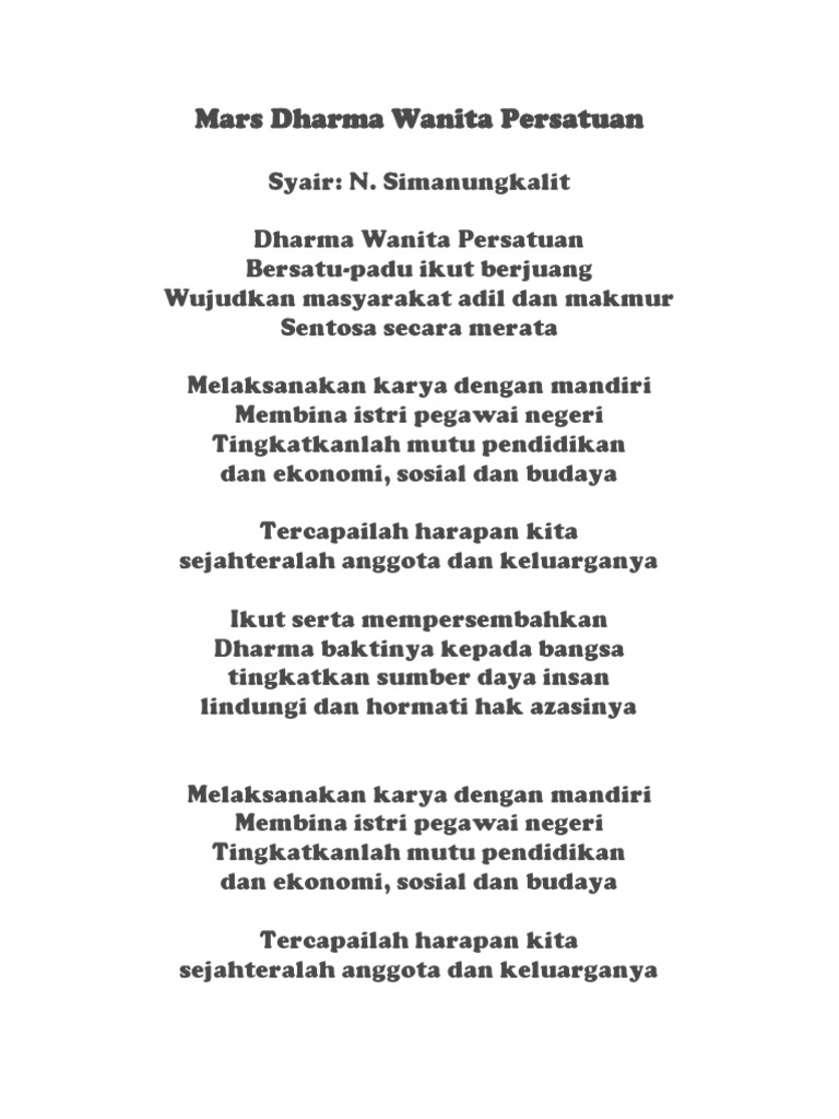 Lirik Dharma Wanita