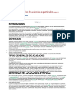 Tipos y Necesidades de Acabados Superficiales