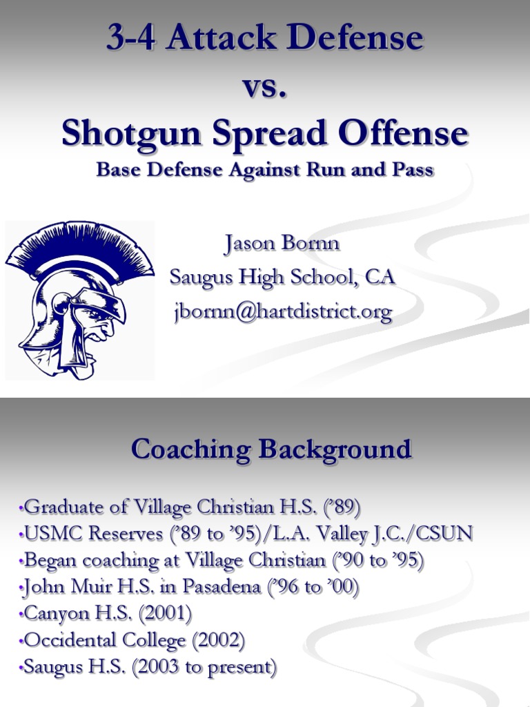 3-4 Defense vs. Shotgun Spread | PDF | National Football League Teams ...
