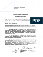 Circular Nº 7-18 CGE Regularización Horas de Nivel Superior - Concordia