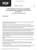 SAP Database Performance Problems