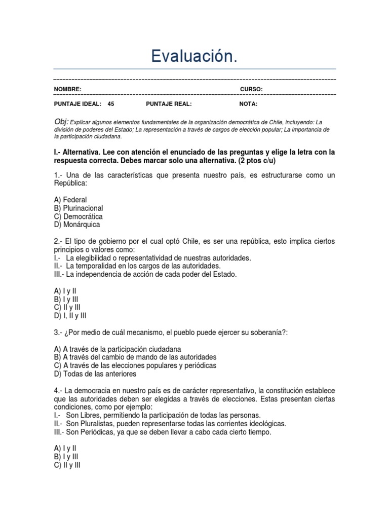 Evaluación de la Democracia en Chile | PDF | Democracia | Ideologías ...