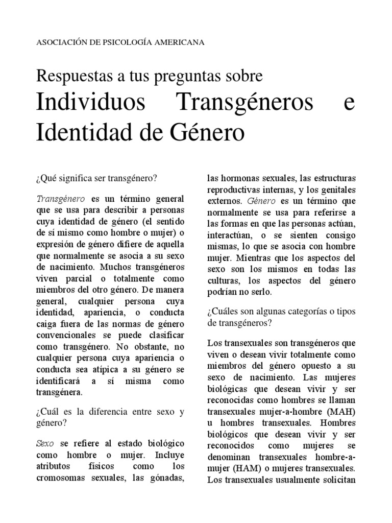 Image Result For Respuestas A Sus Preguntas Sobre Las Personas Trans La