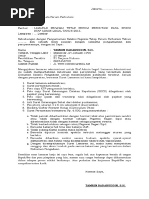 Contoh Surat Lamaran Kerja Bumn Terbaik Dan Terbaru File