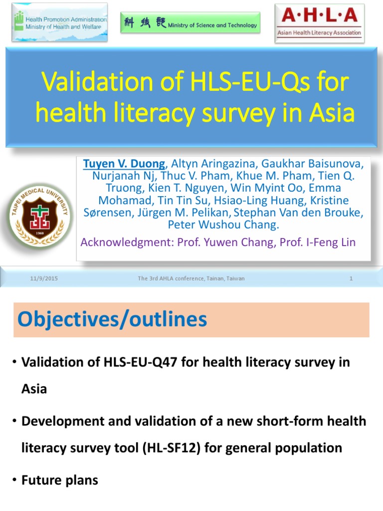 Validation of HLS-EU-Q47 in Asia | PDF | Validity (Statistics) | Quality
