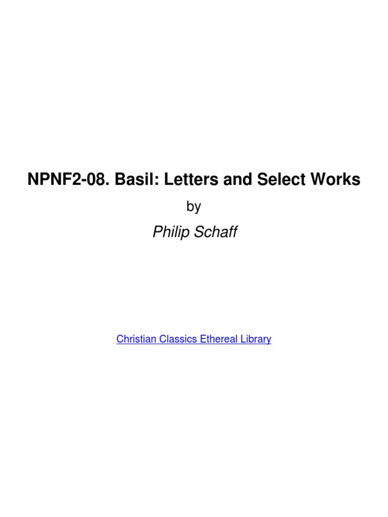BASIL Letters and Select Works | PDF | Baptism | Athanasius Of Alexandria