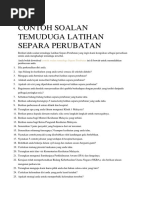 Contoh Soalan Temuduga Latihan Separa Perubatan