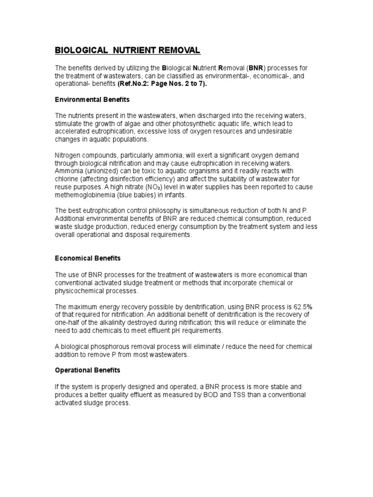 Biological Nutrient Removal in Wastewater | PDF | Sewage Treatment ...