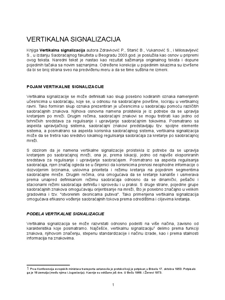 Vertikalna - Signalizacija | PDF