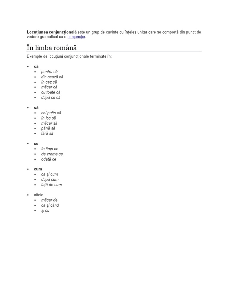 Locuțiunea Conjuncțională | PDF