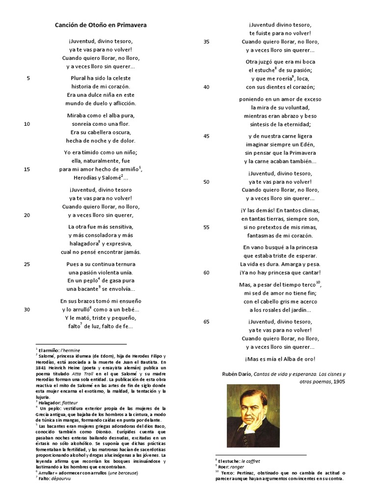 Canción de Otoño en Primavera PDF Dioniso