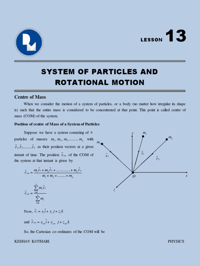 Physics: Center of Mass Explained | PDF | Rotation Around A Fixed Axis ...