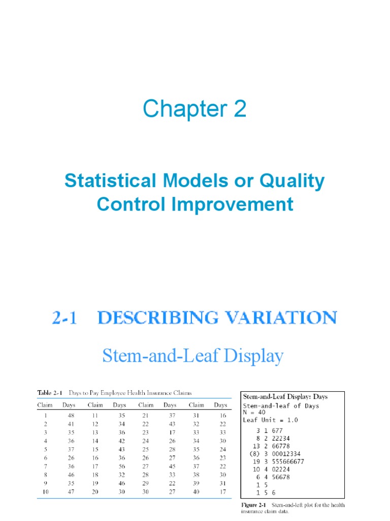 Statistical Models or Quality Control Improvement | PDF